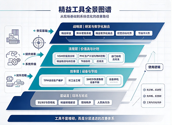 精益工具全景图谱发布 一张图理清改善路径